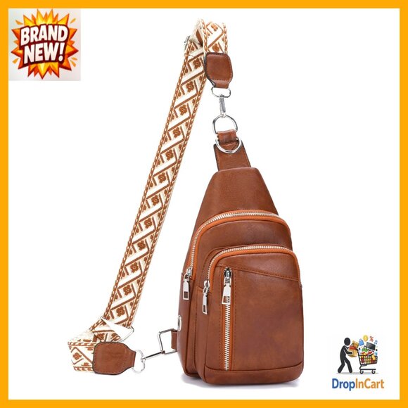 Convertible Sling Backpack Vegan Leather Crossbody Travel Hiking Sport Chic